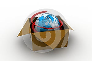 3d global business commerce concept