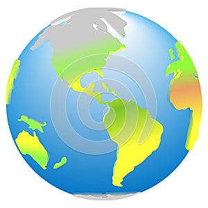 3d global planet Earth america icon