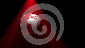 3D globe by night red 01