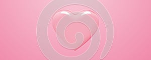 3d glossy pink heart. Vector design element.