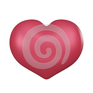 3D Glossy Red Heart Icon of Love and Affection
