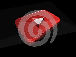 3D Glossy red play button