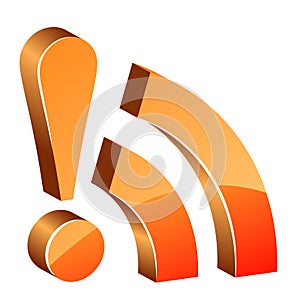 3d glossy rss icon