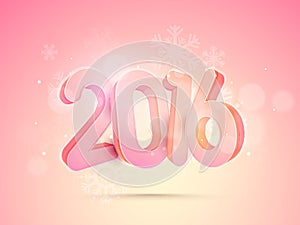 3D glossy text for New Year 2016 celebration.