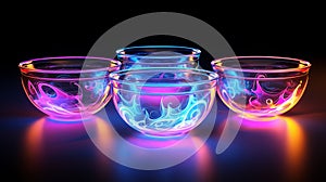 3d glow, bright shapes neon color fluid, futuristic design wallpaper holography illumination, dark technology energy