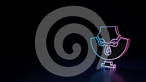 3d glowing neon symbol of symbol of jewerly stand isolated on black background