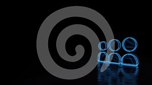 3d glowing wireframe symbol of symbol of social myspace  isolated on black background