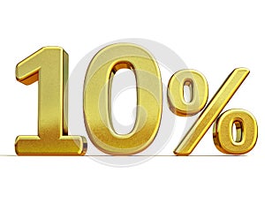 3d Gold 10 Ten Percent Discount Sign