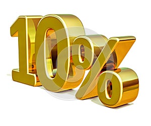 3d Gold 10 Ten Percent Discount Sign