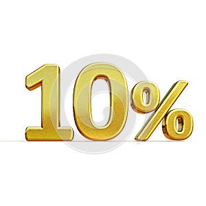 3d Gold 10 Ten Percent Discount Sign