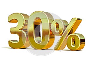 3d Gold 30 Percent Discount Sign