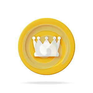 3D Gold Coin Crown Icon