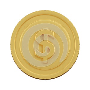 3D Gold Dollar Coin Icon