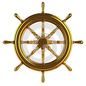 3d Gold ships wheel