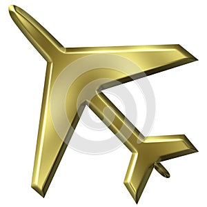 3D Golden Airplane Model