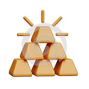 3D golden bars icon design