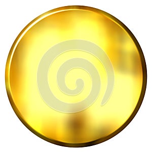 3D Golden Circular Button