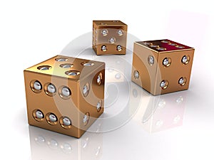 3d golden dices