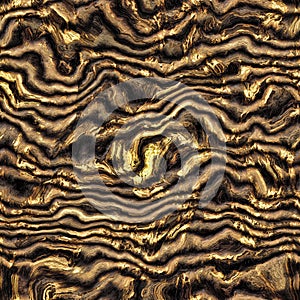 3d golden fractal background pattern