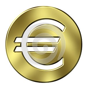 3D Golden Framed Euro Currency Sign