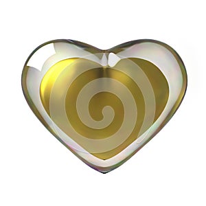 3D Golden Heart