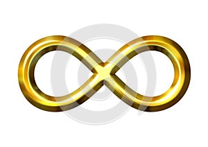 3D Golden Infinity Symbol photo