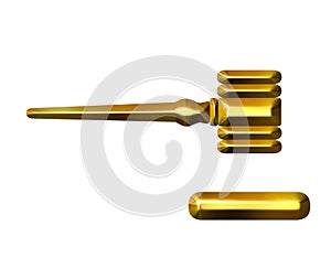 3D Golden Judge's Gavel