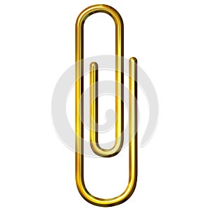 3D Golden Paper Clip