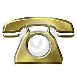 3D Golden Telephone