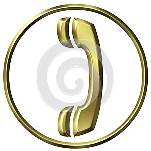 3D Golden Telephone Sign