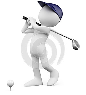 3D Golfer - Teeing off golf ball