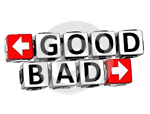 3D Good Bad Button Click Here Block Text