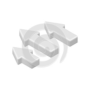 3D graph arrows icon. Vector isometric data visualization element. 3 arrows isolated on white background. 3D marketing