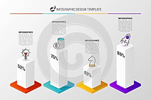 3D graph for infographic. Modern design template. Vector