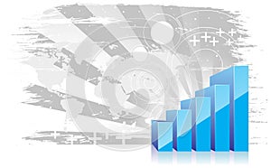 3d graph showing rise in profits