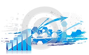 3d graph showing rise in profits