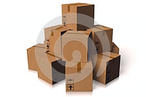 3D graphics, delivery package, boxes, transportation, on time, quick