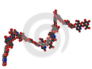 3d graphics of molecule of hyaluronic acid polymer hyaluron, popular drug for cosmetic surgery, ingredient in skin care products