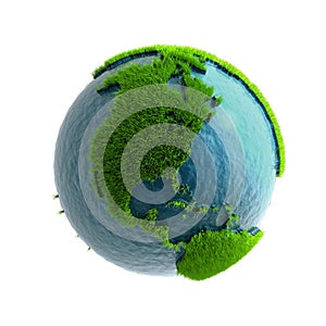 3D Grass Covered Earth April day earth day holiday nature planet poster