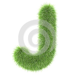 3d Grass creative cartoon nature decorative letter J