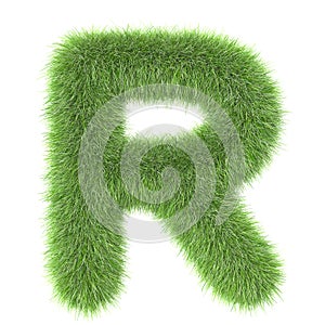 3d Grass creative cartoon nature decorative letter R