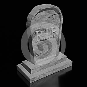 3D grave with rest in peace RIP letters