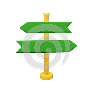 3D green arrow direction. Vector stock illustration isolated on white background for game and print industry. EPS10