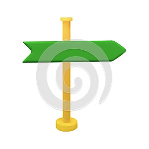 3D green arrow direction. Vector stock illustration isolated on white background for game and print industry. EPS10