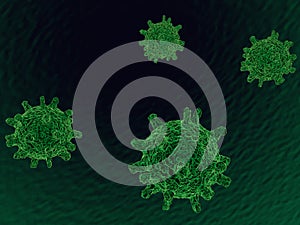 3d green biological cells