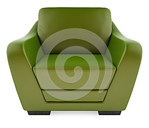 3D green chair on a white background