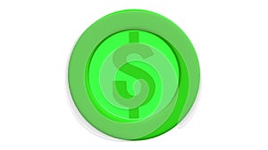 3d green game coin spin