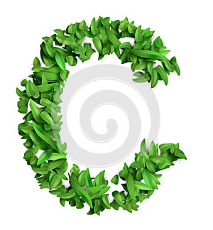 3D green grass font design