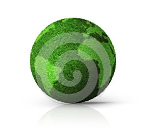 3D green grass globe