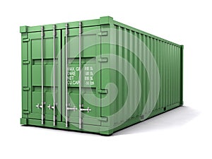 3d Green shipping container